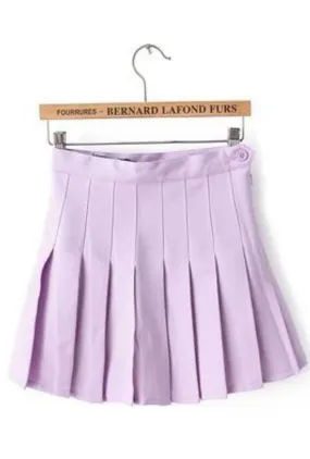 Light Purple School Tennis Skirt