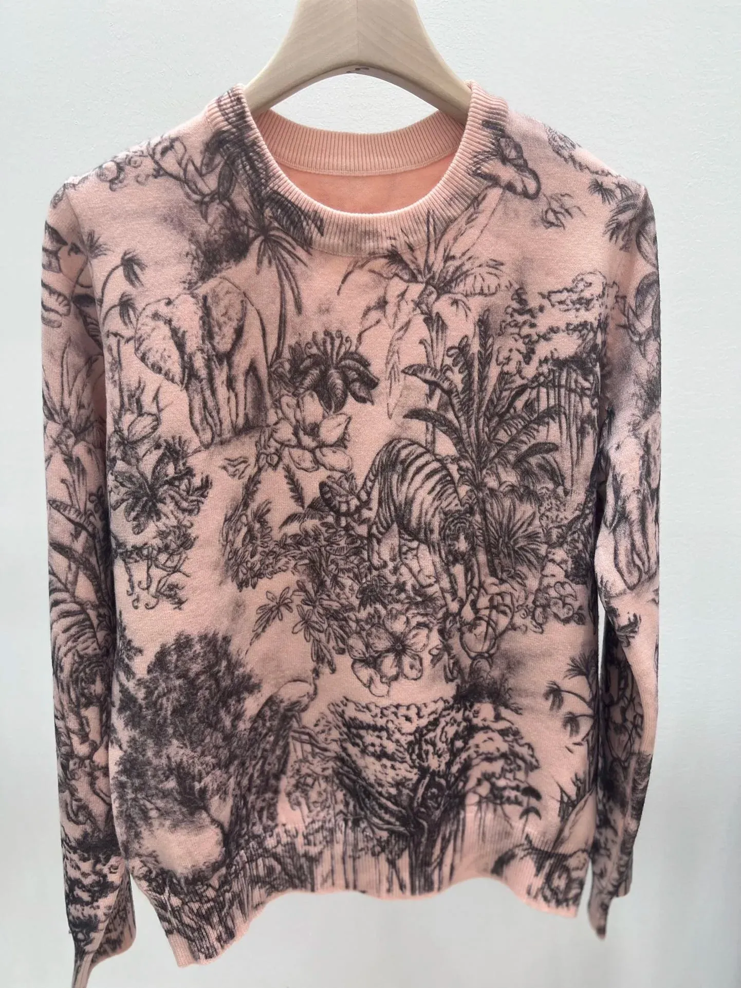 Luxury Designer Sweater Women Animal Floral Pattern Printing Pullover Sweater Classic Crew Neck Knit Tops High Quality C-069