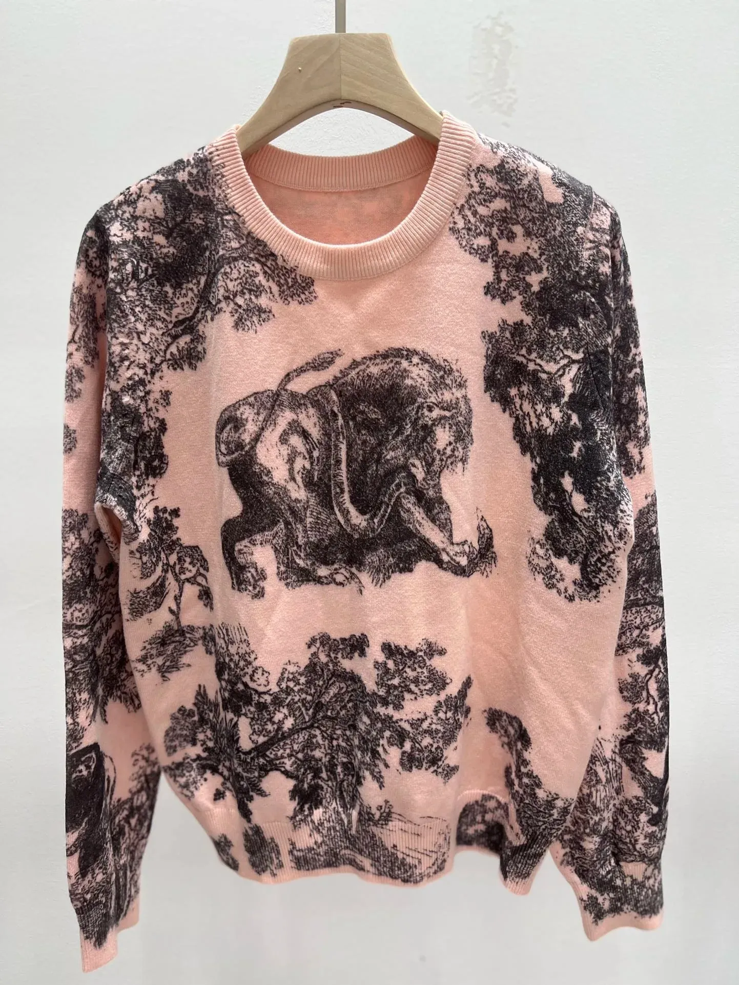 Luxury Designer Sweater Women Animal Floral Pattern Printing Pullover Sweater Classic Crew Neck Knit Tops High Quality C-069