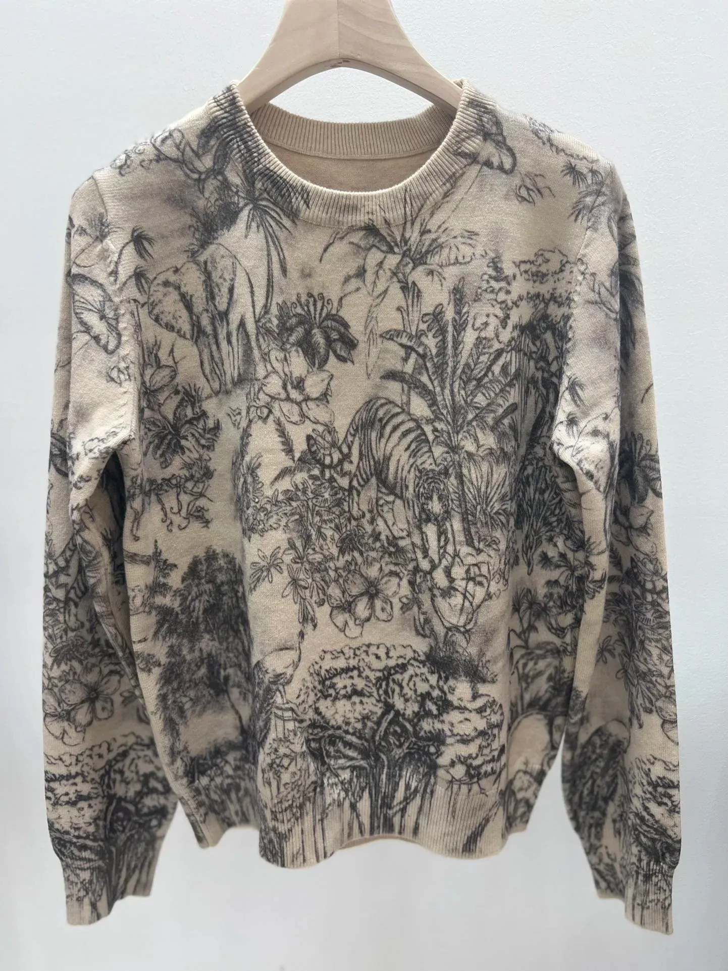 Luxury Designer Sweater Women Animal Floral Pattern Printing Pullover Sweater Classic Crew Neck Knit Tops High Quality C-069