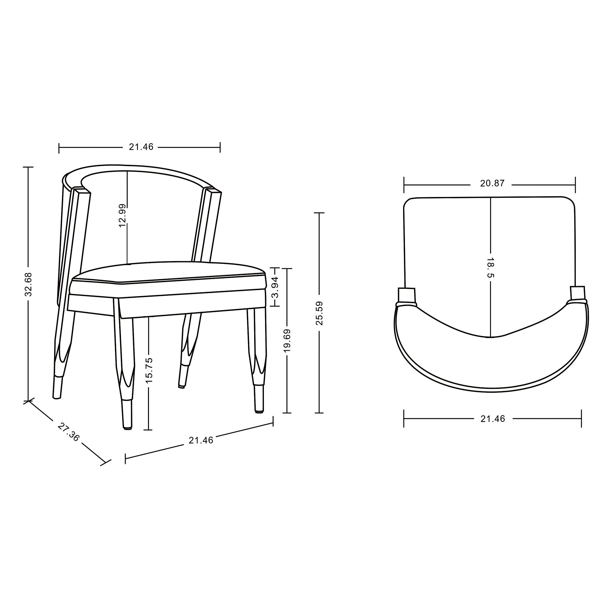 Manhattan Comfort Modern Ola Boucle Dining Chair in Cream