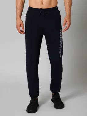 Men Navy Blue Solid Full Length Regular Fit  Winter Wear Track Pant For Men