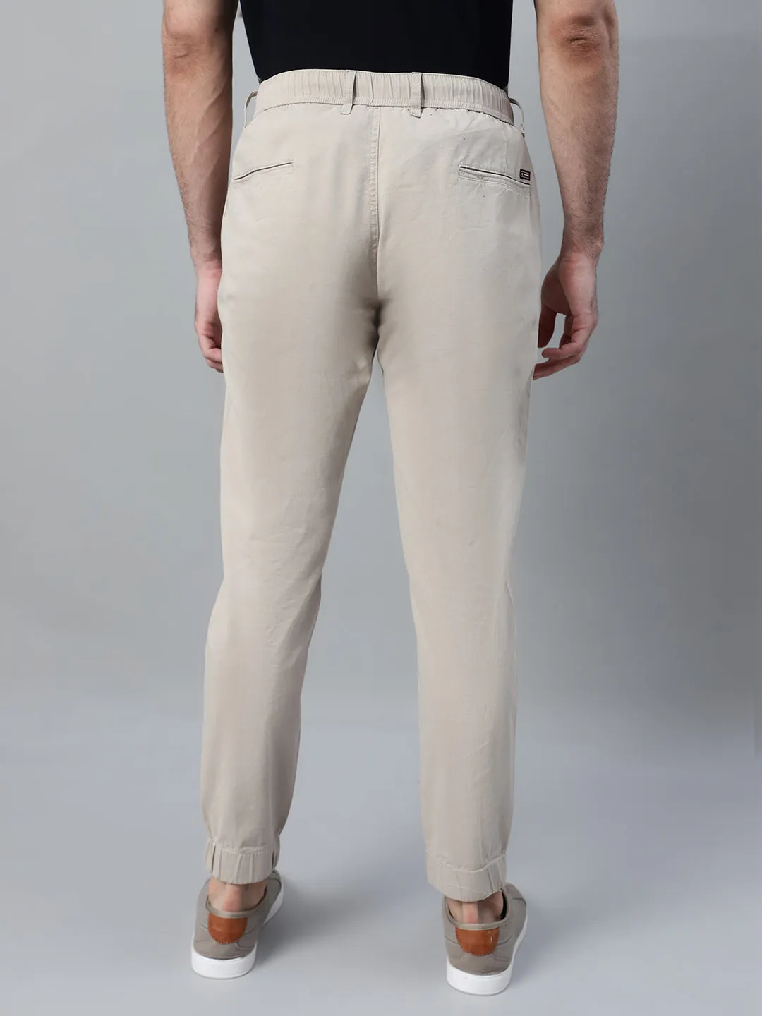 Men's Beige Solid Casual Jogger