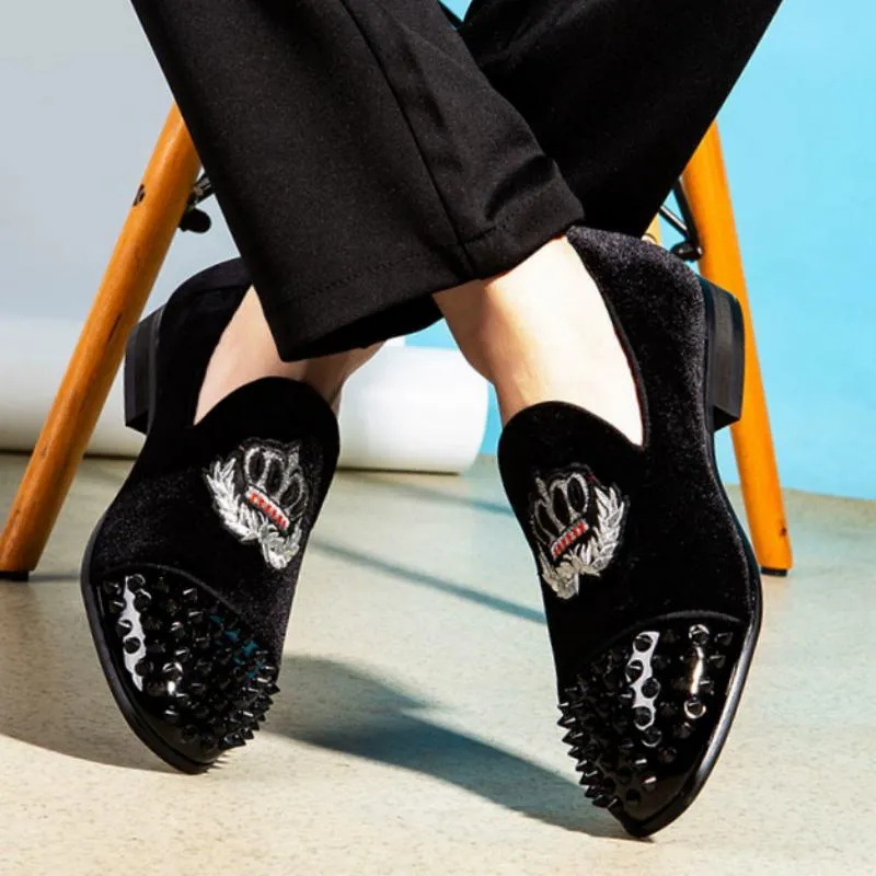 Men's Casual Genuine Leather Loafers With Spikes