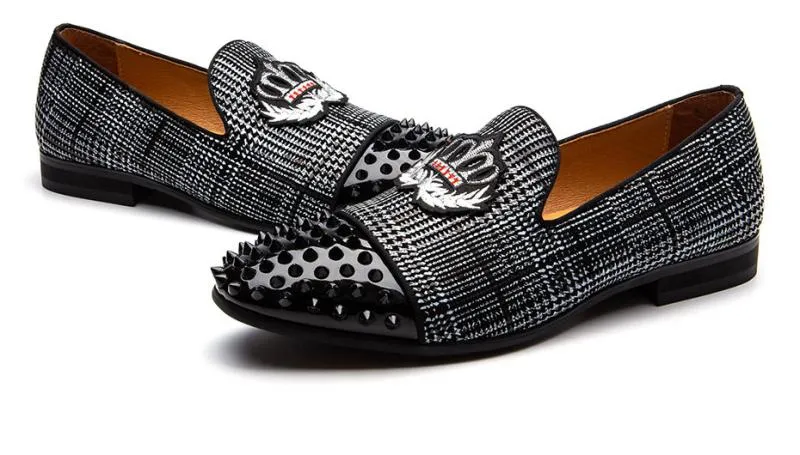 Men's Casual Genuine Leather Loafers With Spikes