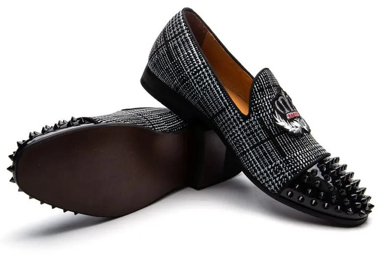 Men's Casual Genuine Leather Loafers With Spikes