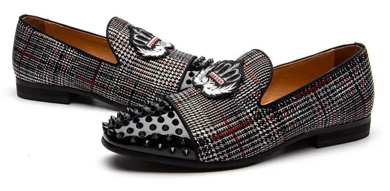 Men's Casual Genuine Leather Loafers With Spikes