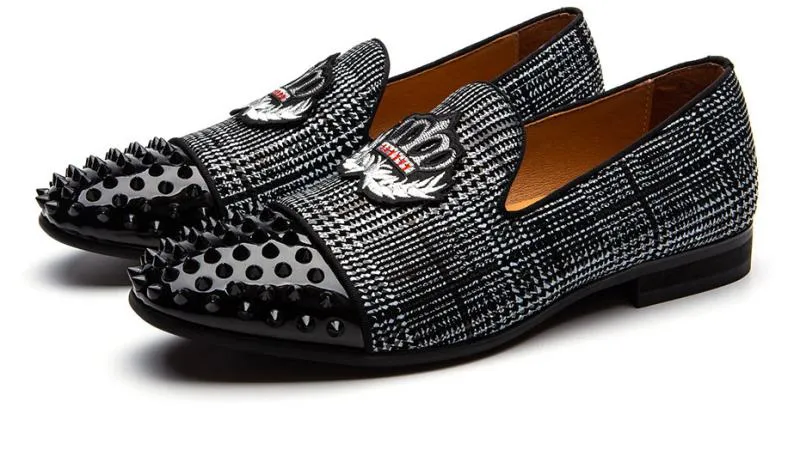 Men's Casual Genuine Leather Loafers With Spikes