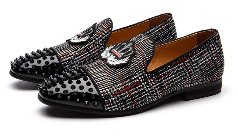 Men's Casual Genuine Leather Loafers With Spikes