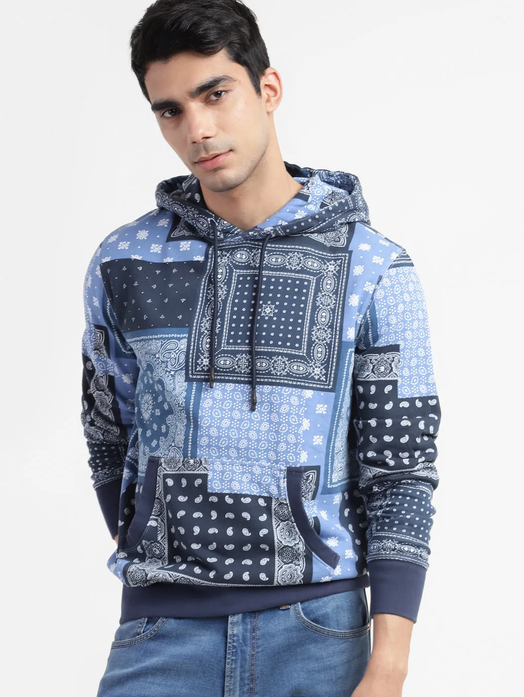 Men's Ethnic Motifs Hooded Sweatshirt