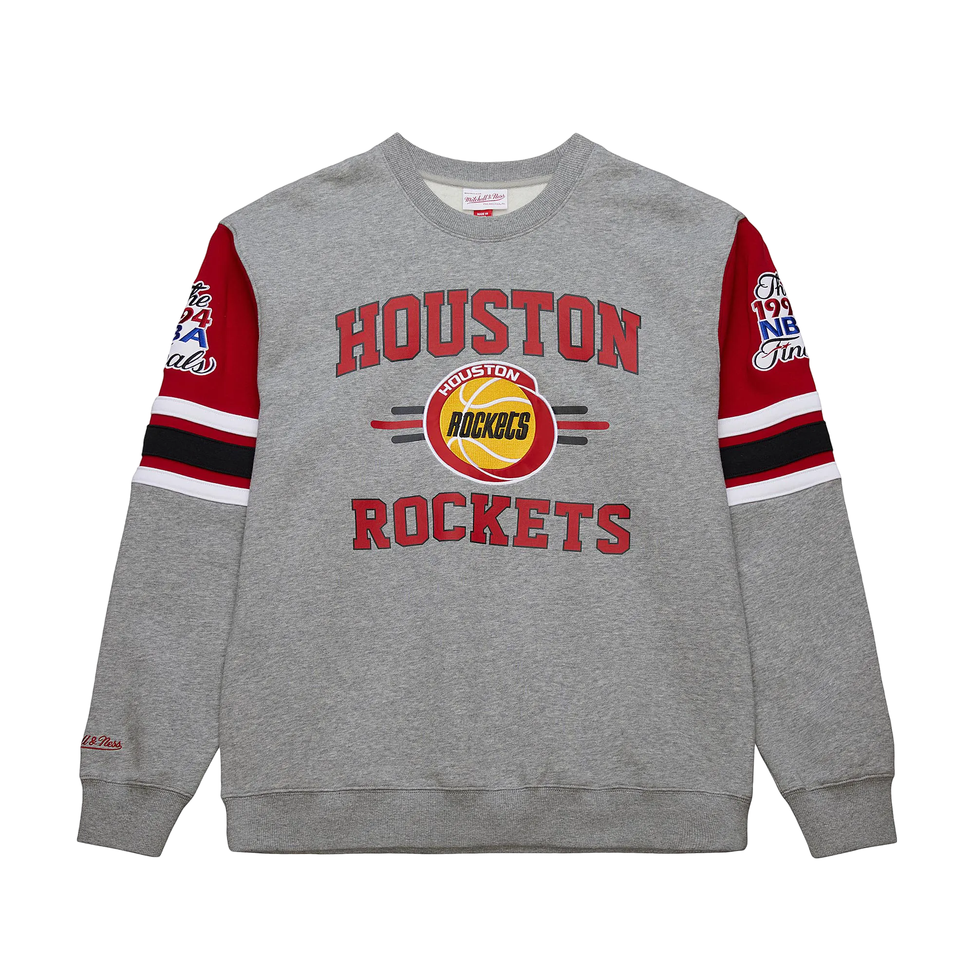 Men's Houston Rockets Mitchell & Ness HWC Allover 4.0 Crewneck Sweatshirt