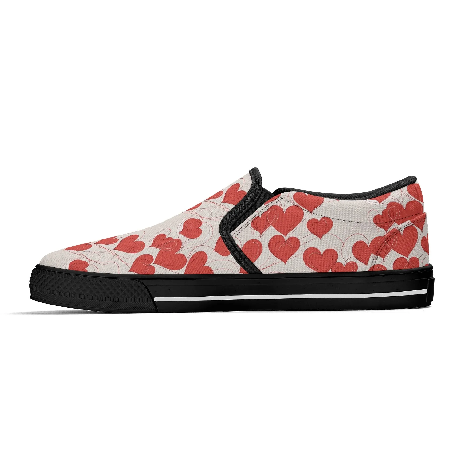 Mens Minimal Hearts Rubber Slip On Shoes