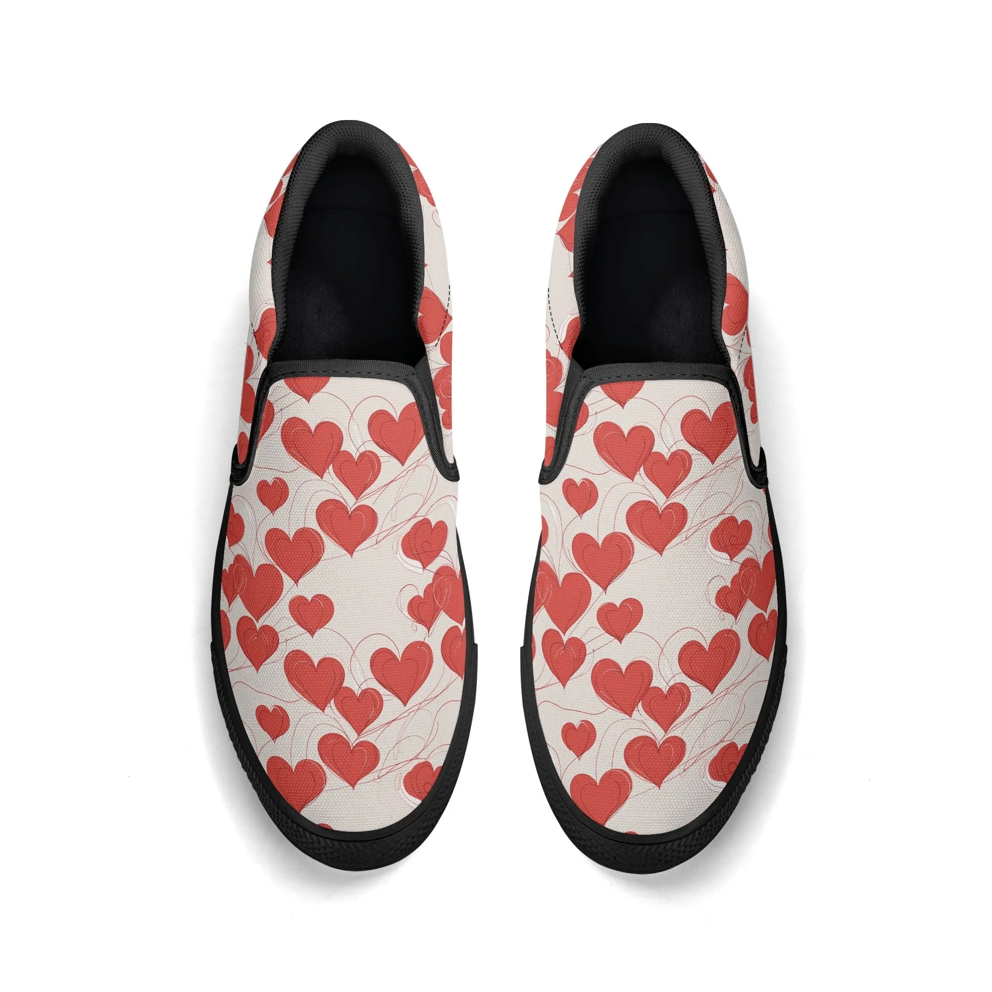 Mens Minimal Hearts Rubber Slip On Shoes