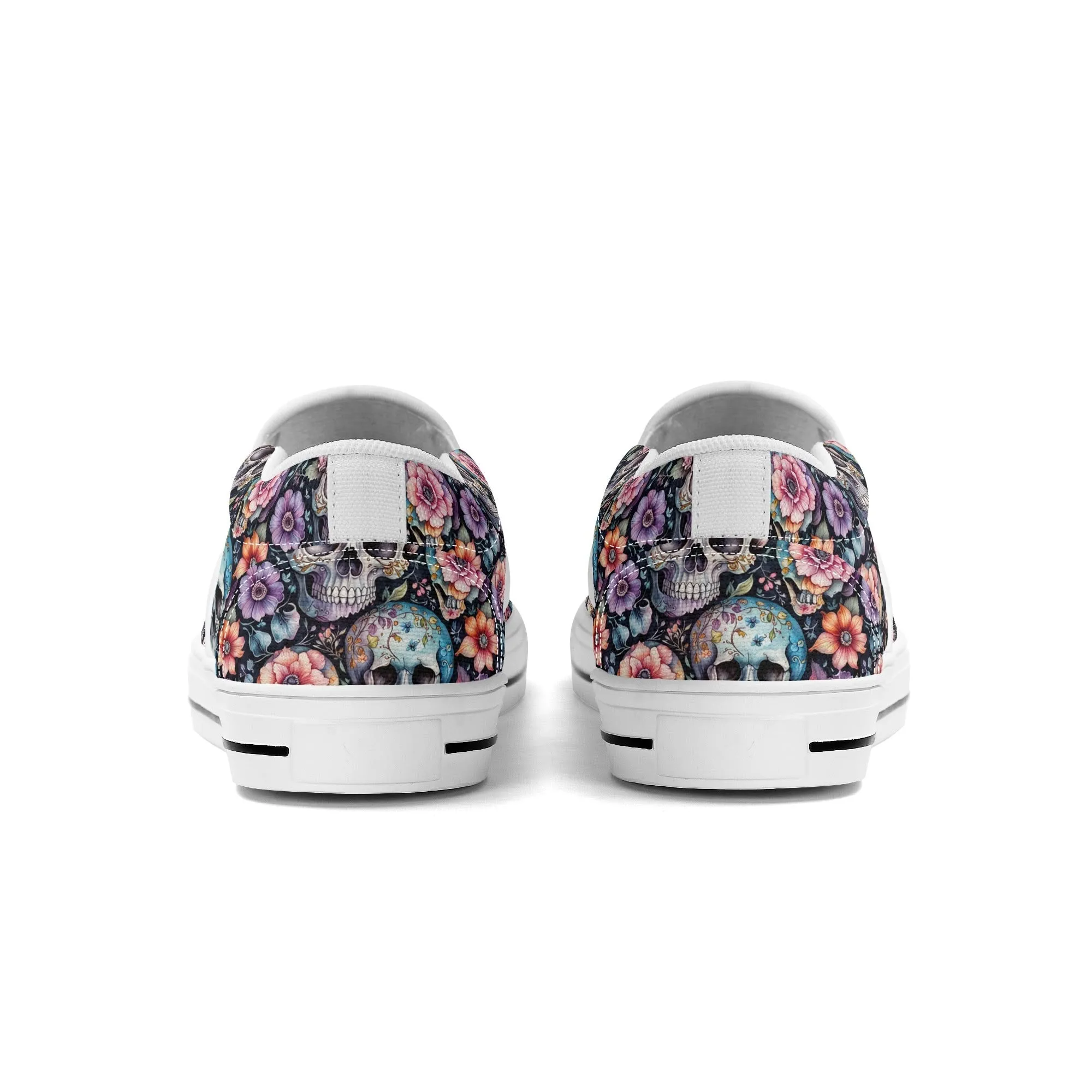 Mens Pastel Floral and Skulls Rubber Slip On Shoes