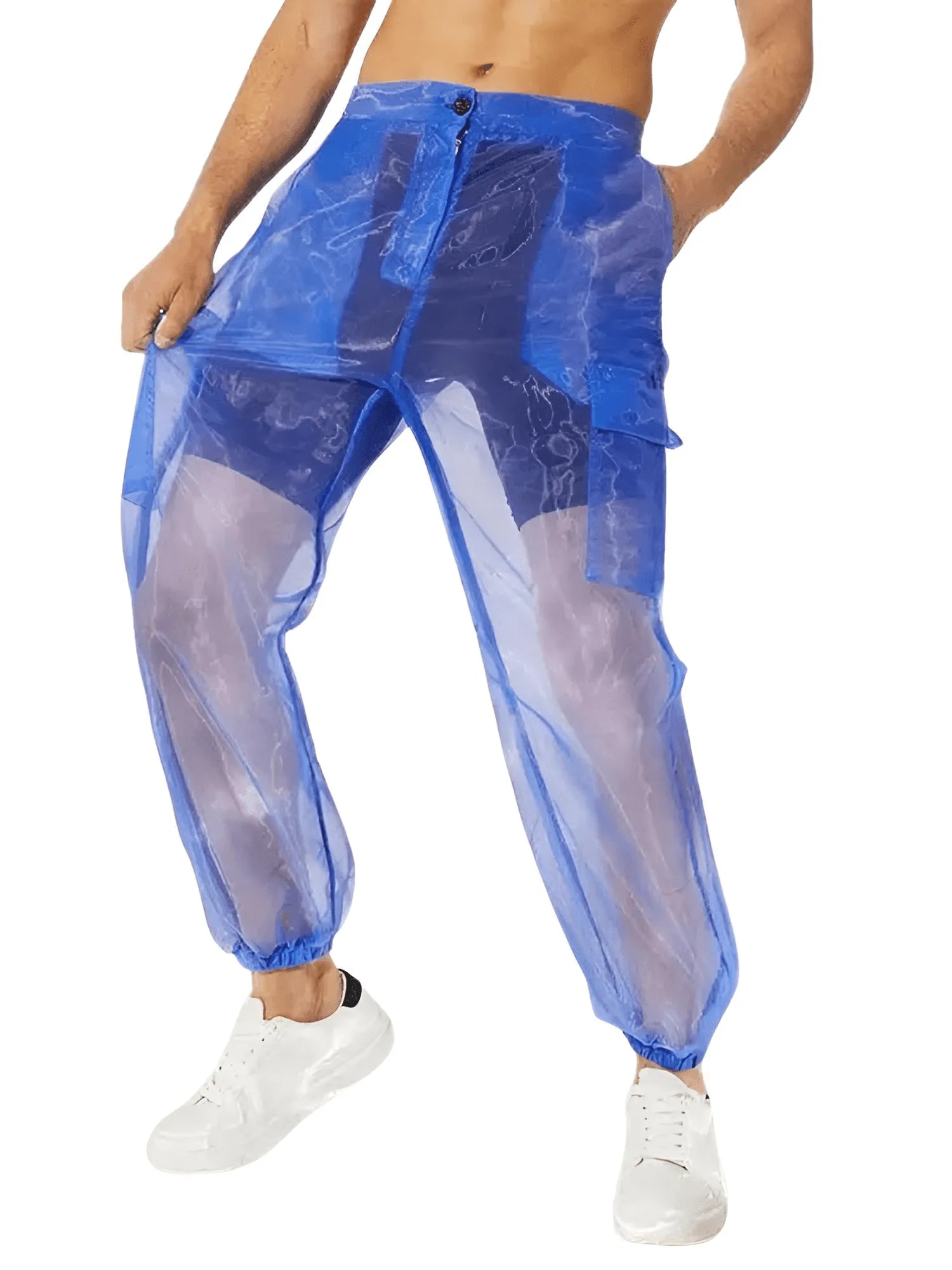 Men's Transparent Pants with Pockets S-5XL