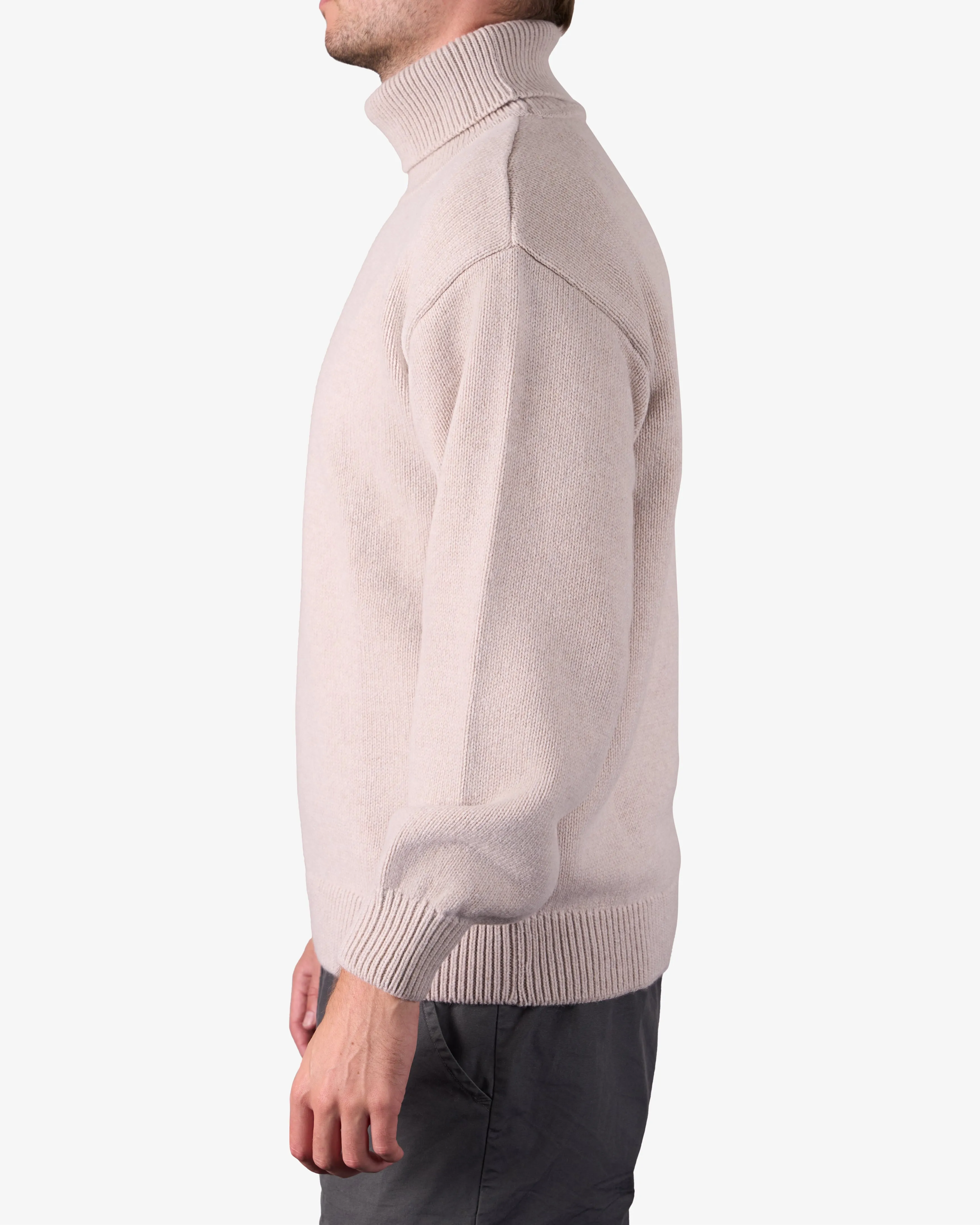 Merino Wool Turtleneck - Warm Taupe