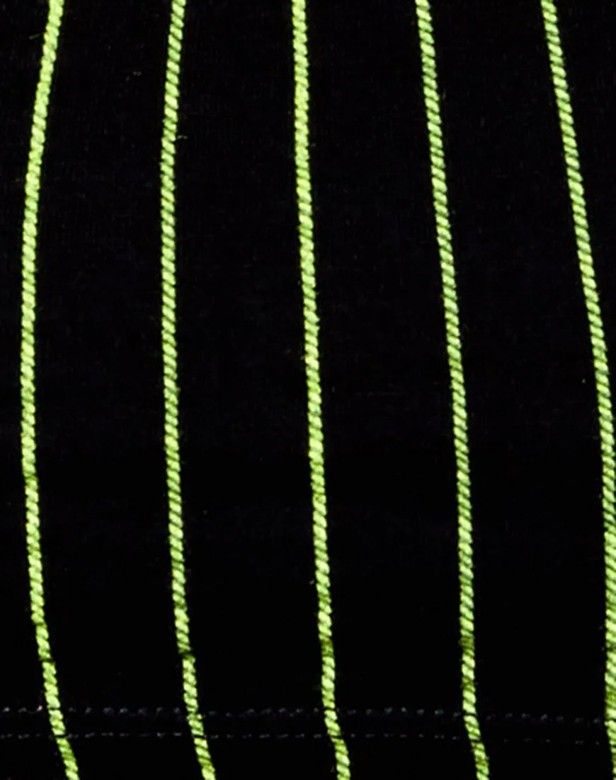 Micro Crop Top in Neon Pinstripe