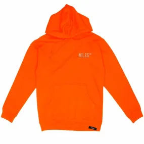 MILES Logo Hit Embroidered Pullover Hoodie Safety Orange