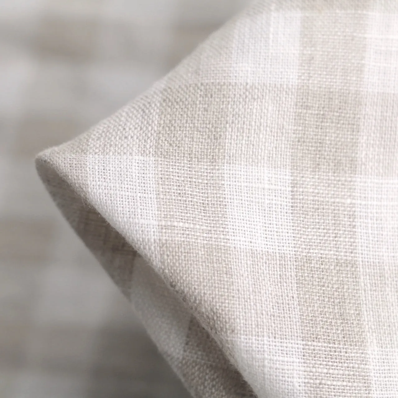 Mina Check Natural Washed Linen