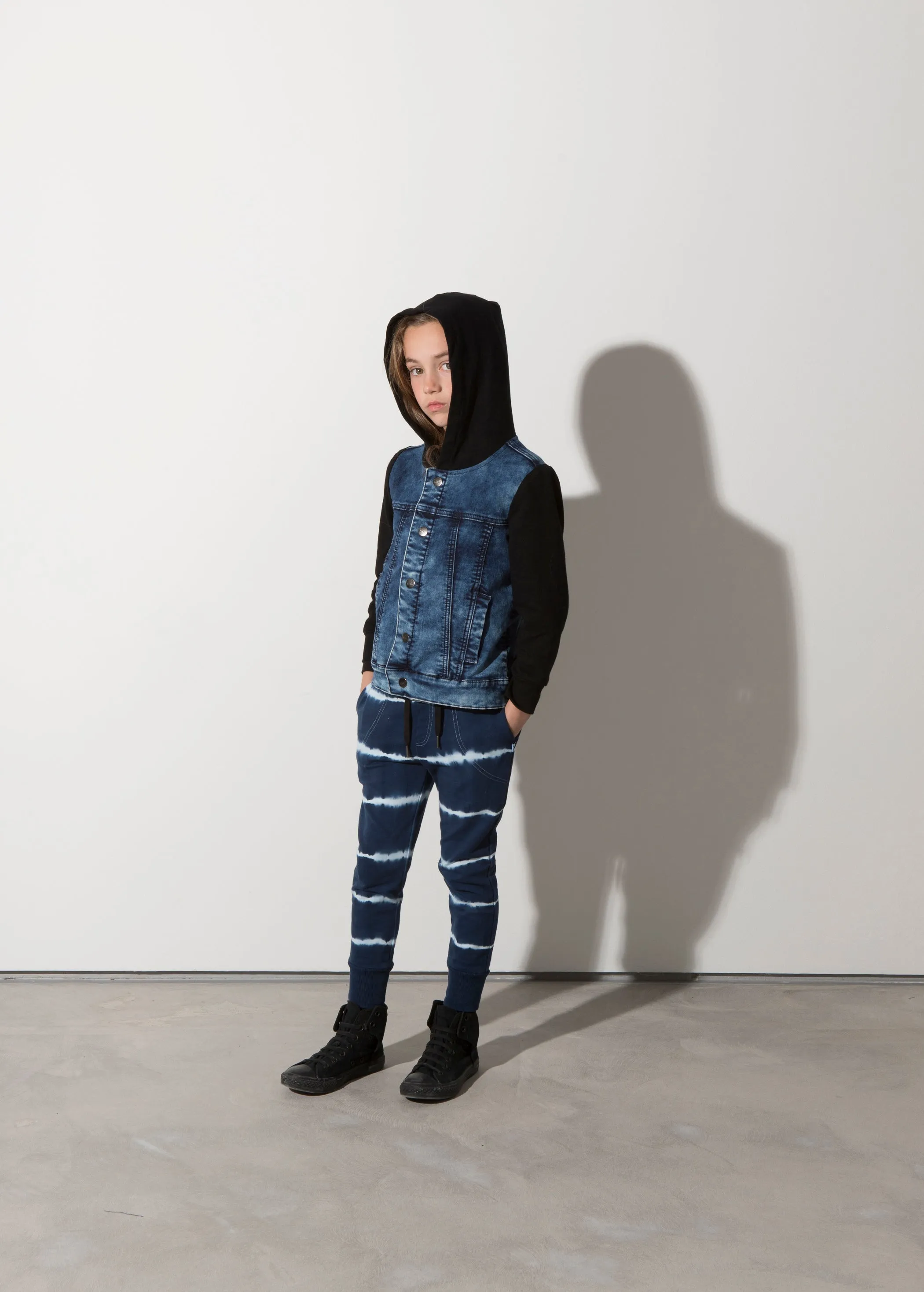 Minti Hooded Rocker Jacket - Blue Denim