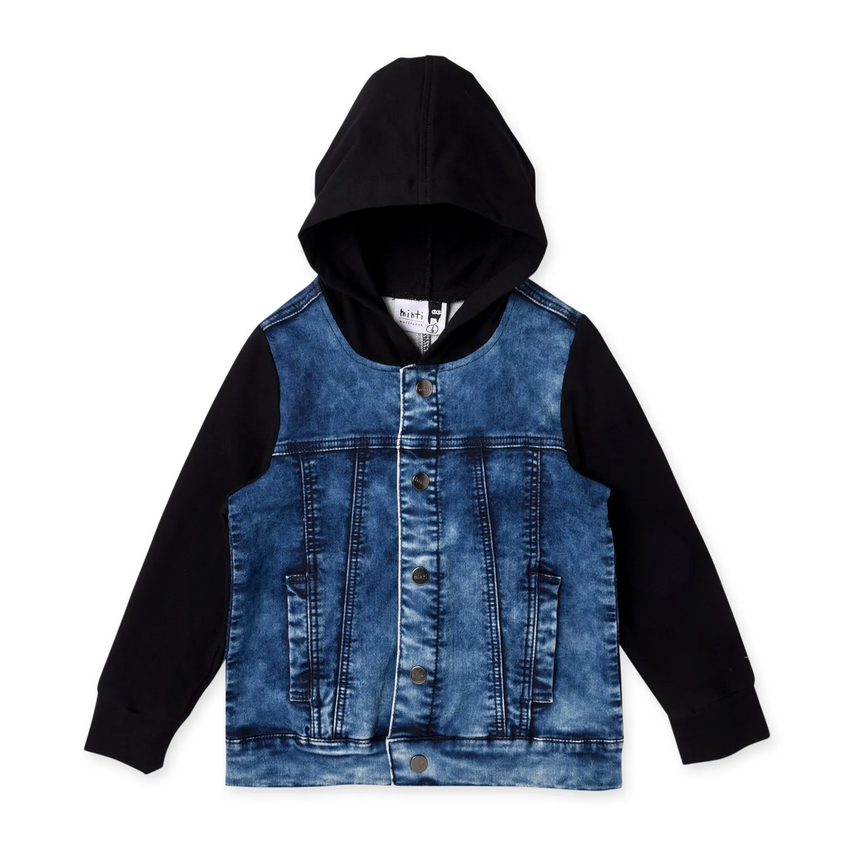 Minti Hooded Rocker Jacket - Blue Denim