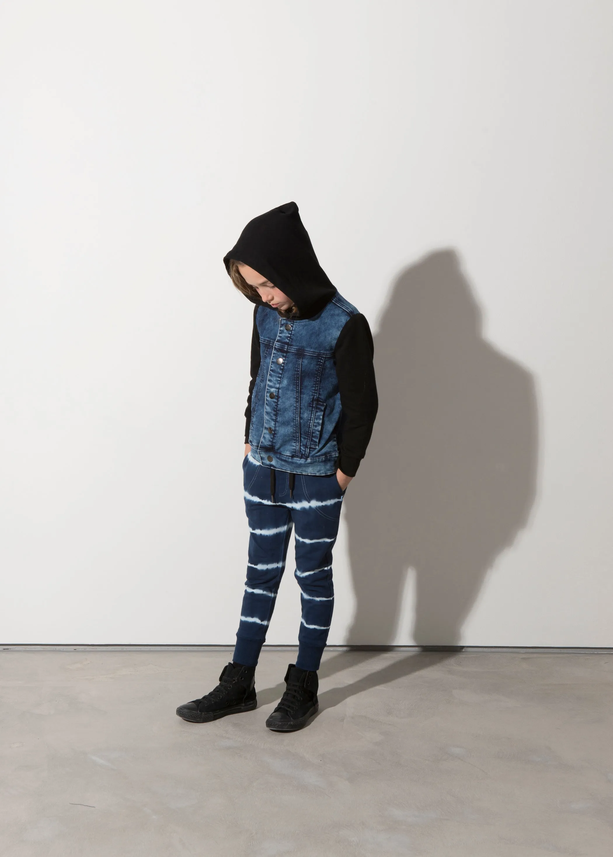 Minti Hooded Rocker Jacket - Blue Denim