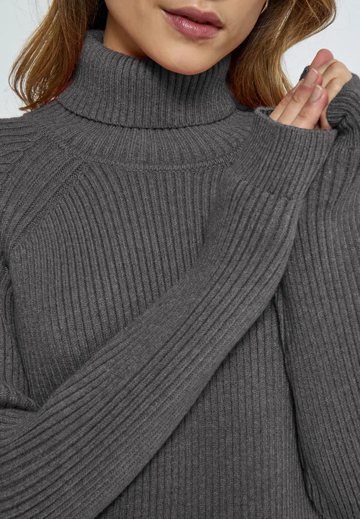 MSAva Knit Turtleneck - Light Grey Melange