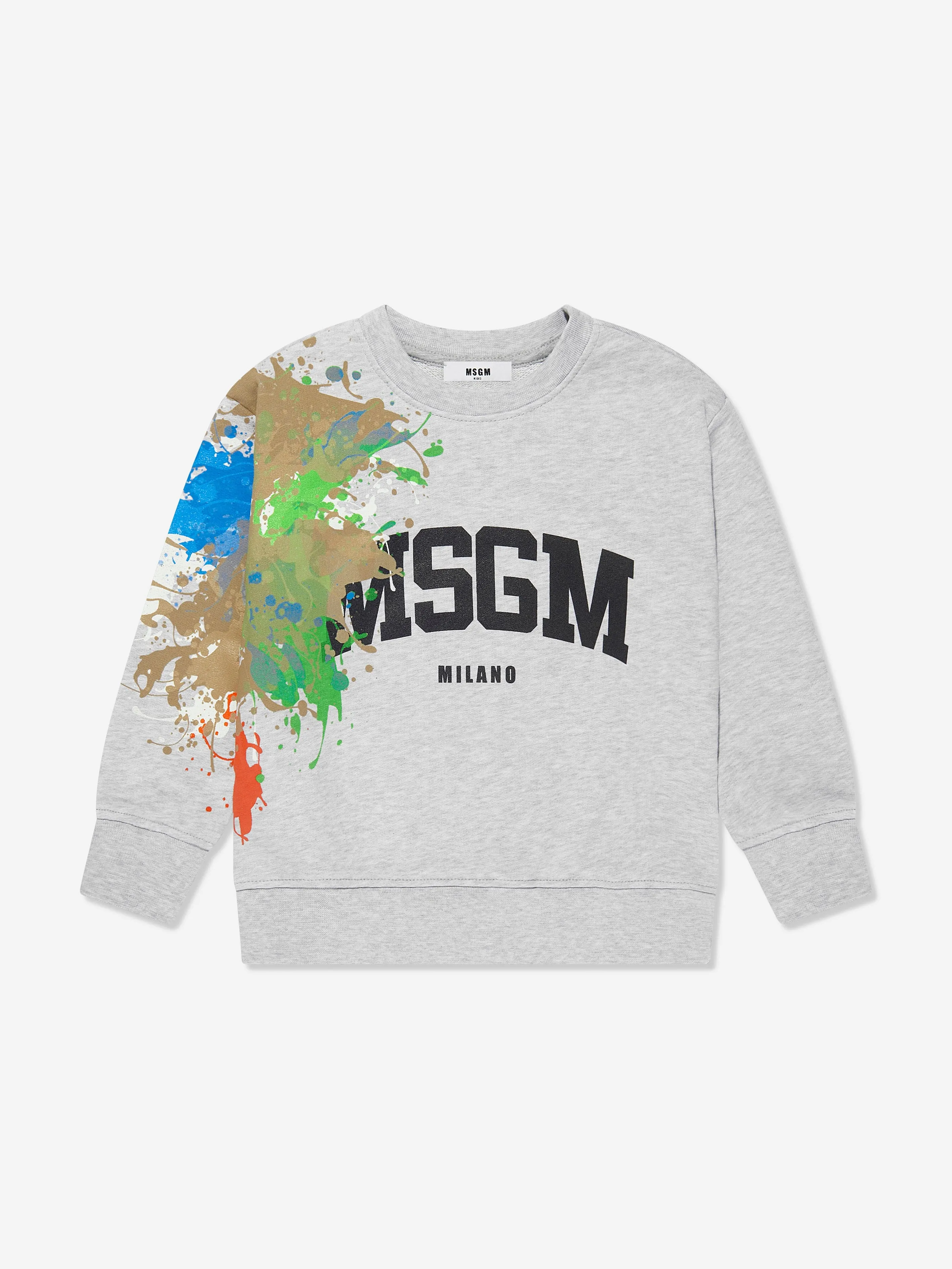 MSGM Boys Paint Splash Sweatshirt in Grey