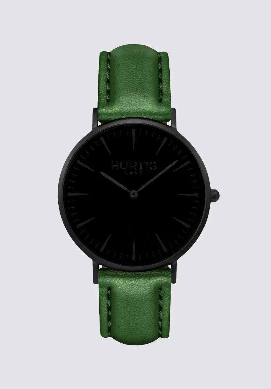 Mykonos Vegan Leather Watch All | Black & Green