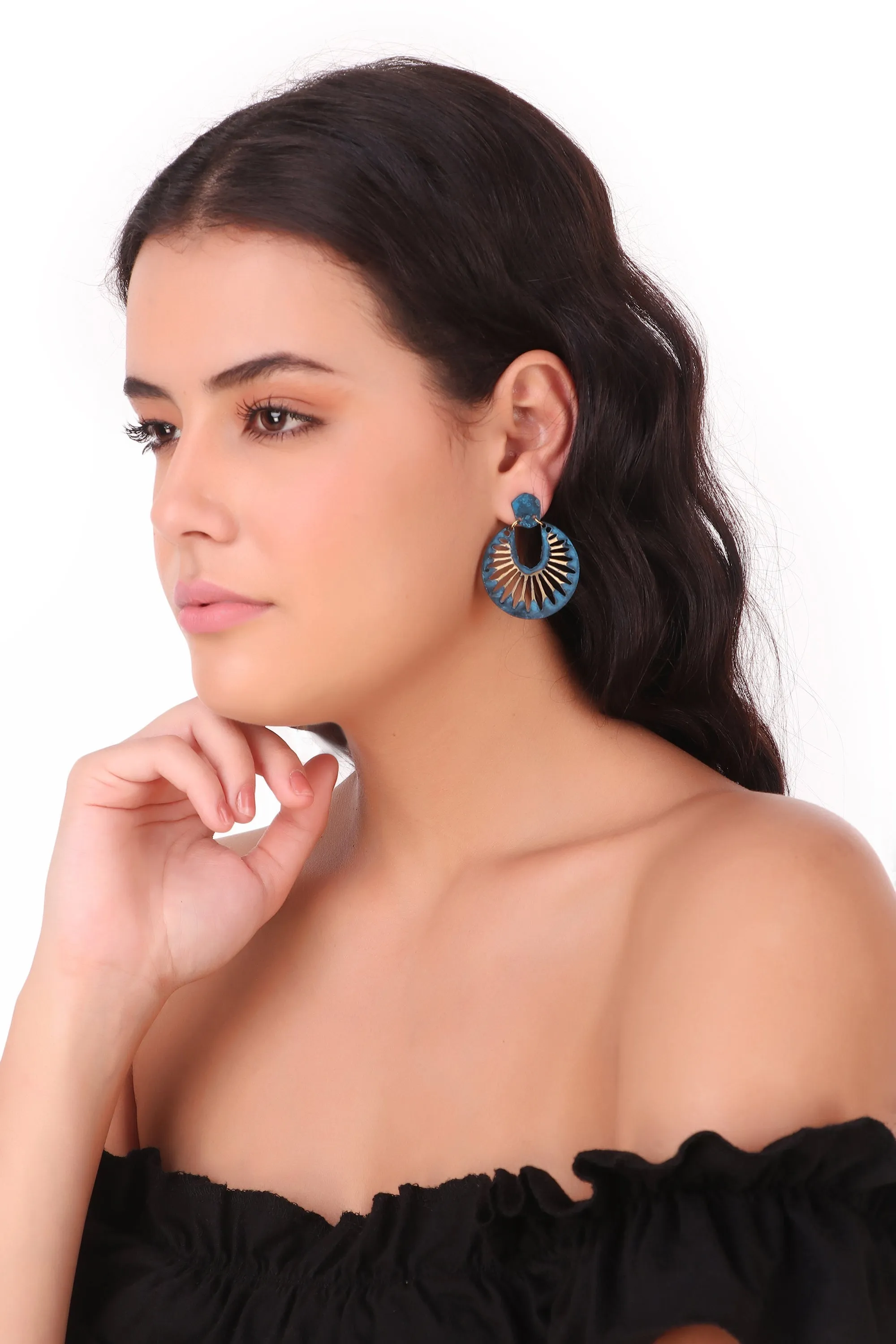 Naazia Earrings, blue - Wholesale