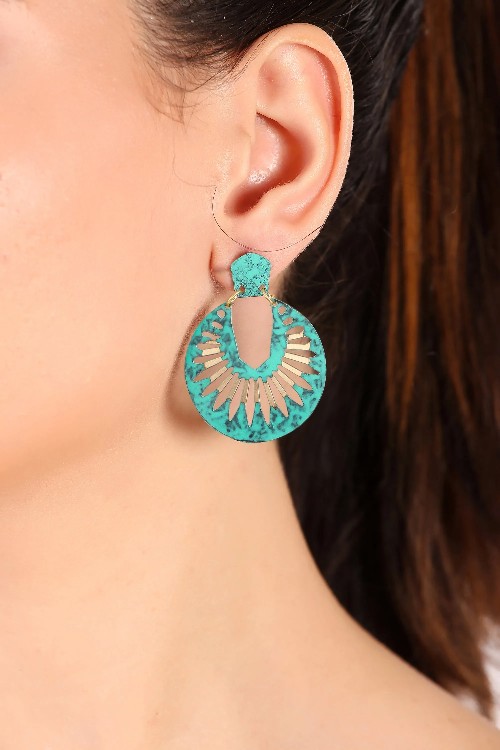 Naazia Earrings, green - Wholesale