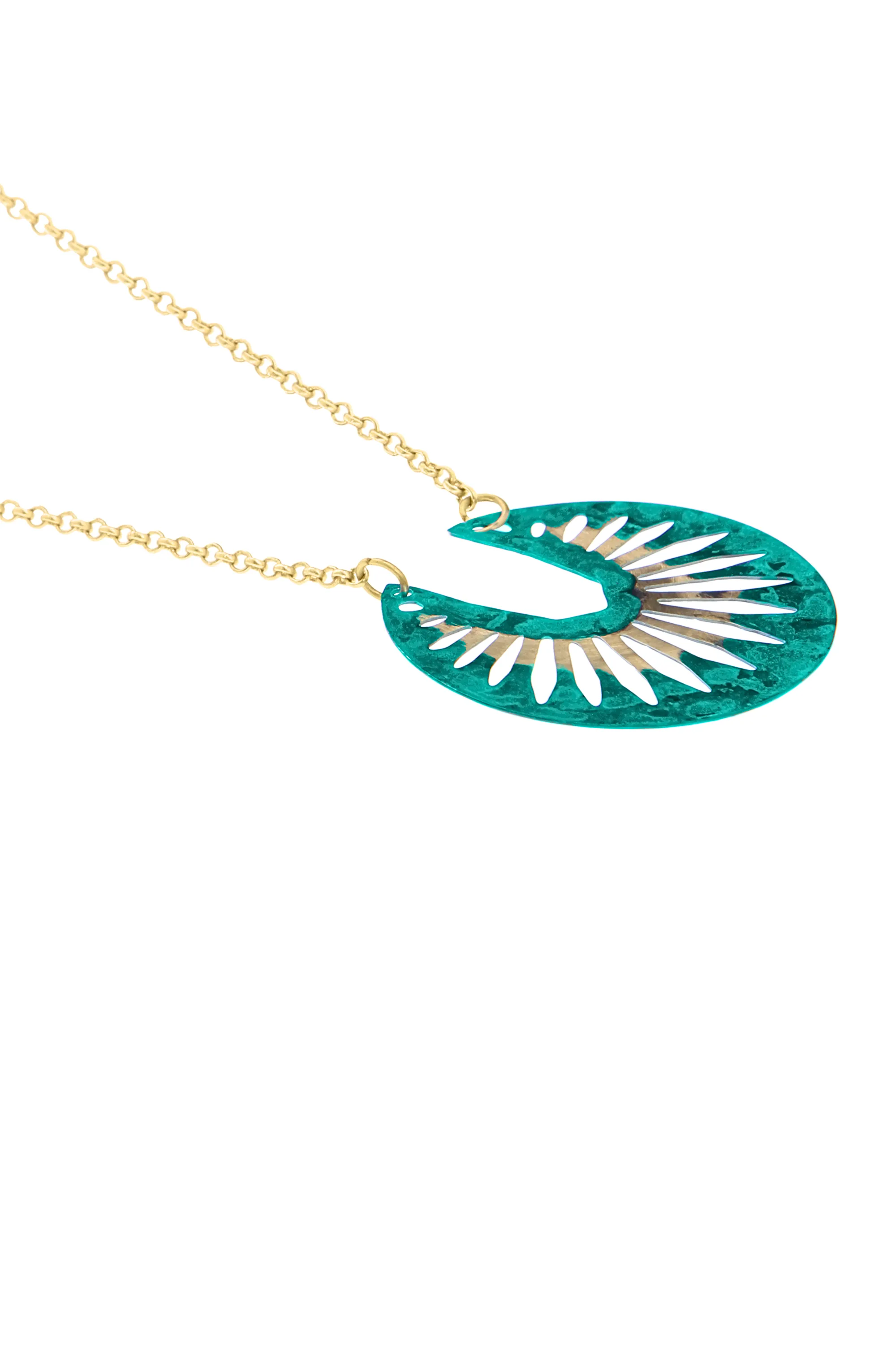 Naazia Necklace, green - Wholesale