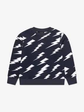 Neil Barrett Boys Thunderbolt Sweatshirt in Blue