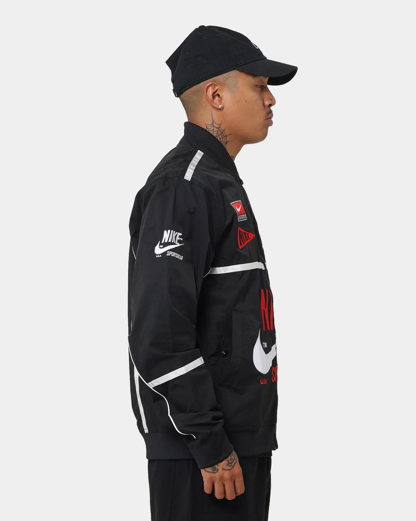 Nike Sportswear Mercato Woven Bomber Jacket Black/White/University Red