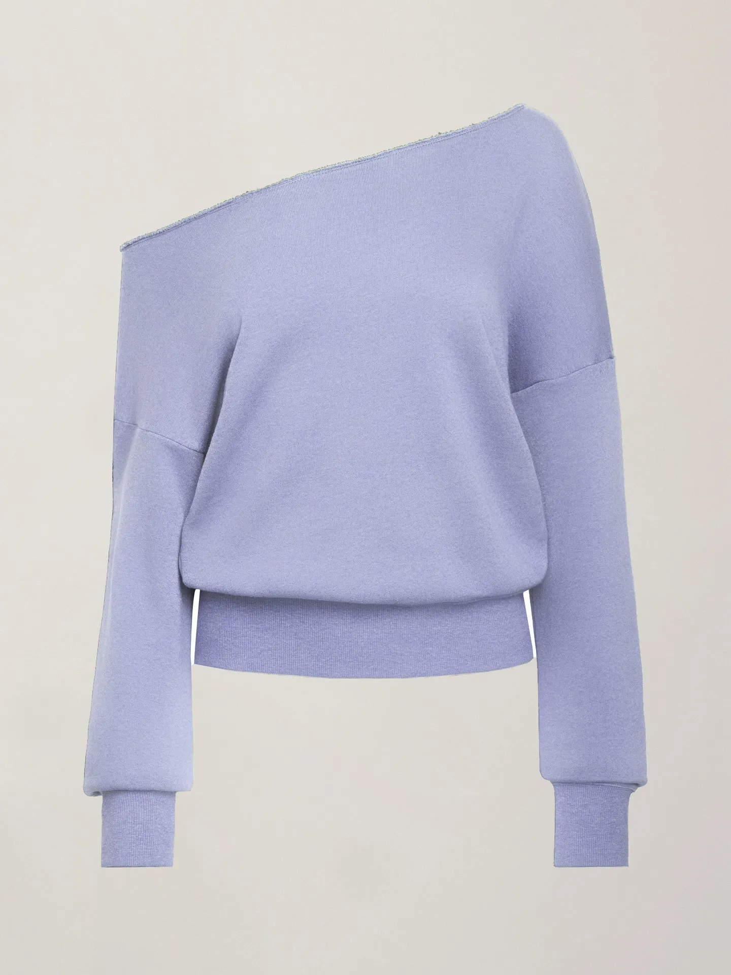 Off Shoulder Sweatshirt in French Terry - Sweet Lavender