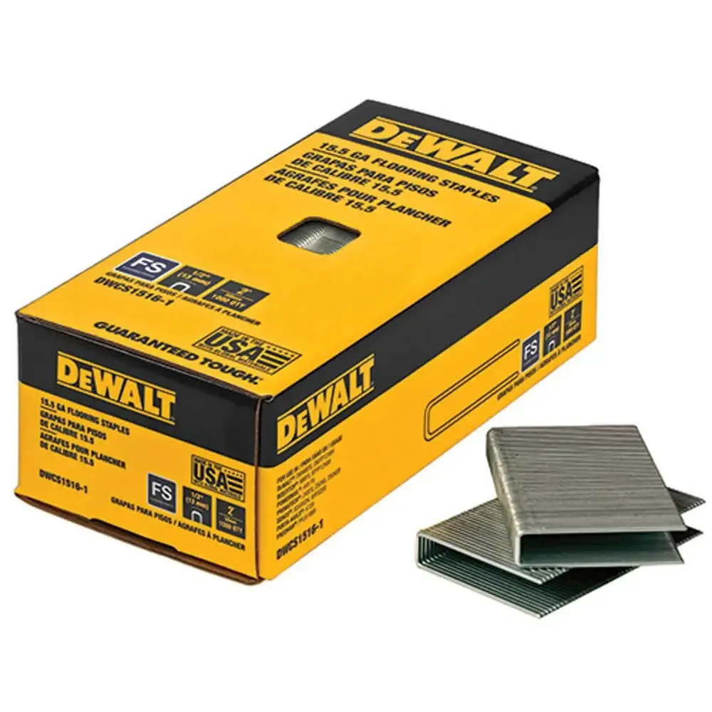 Open Box -  DEWALT 2 in. Leg x 1/2 in. Crown 15-1/2-Gauge Coated Steel Hardwood Flooring Staple (7,728 per Box)