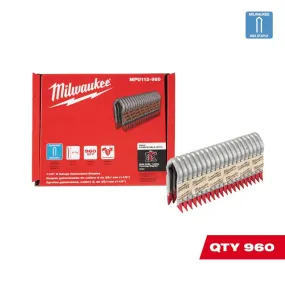 Open Box -  Milwaukee 1-1/2 in. 9-Gauge Galvanized Staples for M18 FUEL Utility Fencing Stapler (960 Per Box), Metallics