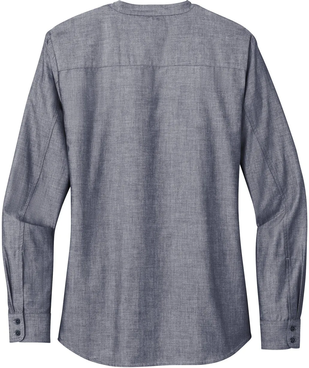 OUTLET-Port Authority Ladies Long Sleeve Chambray Easy Care Shirt