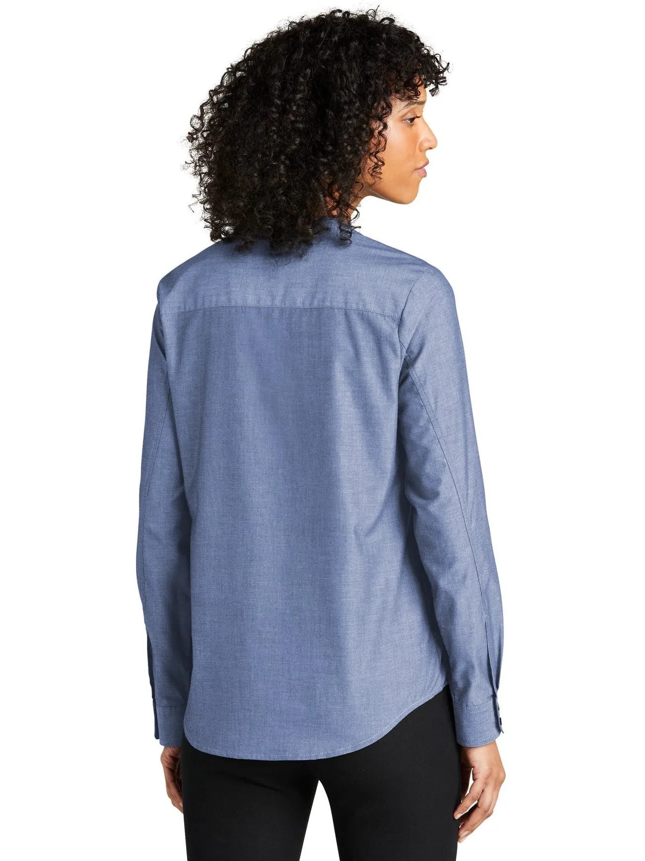 OUTLET-Port Authority Ladies Long Sleeve Chambray Easy Care Shirt