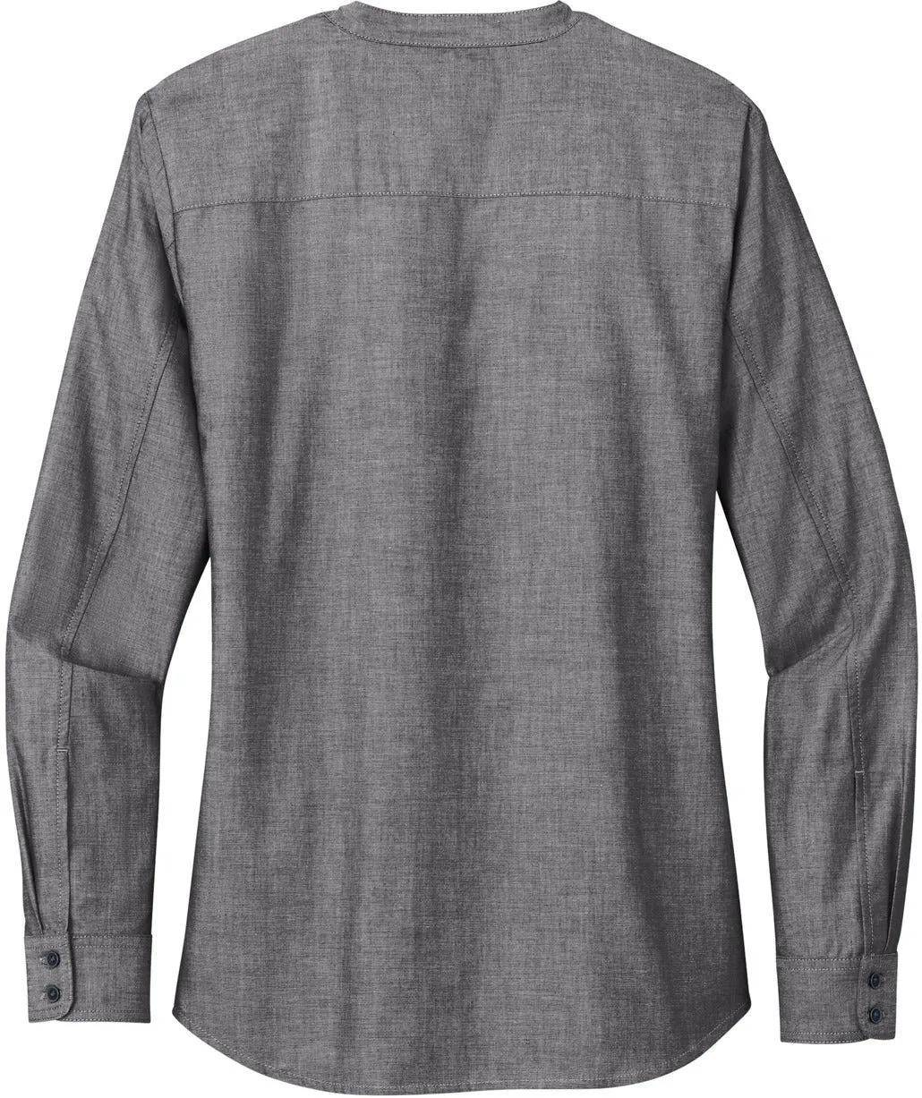 OUTLET-Port Authority Ladies Long Sleeve Chambray Easy Care Shirt