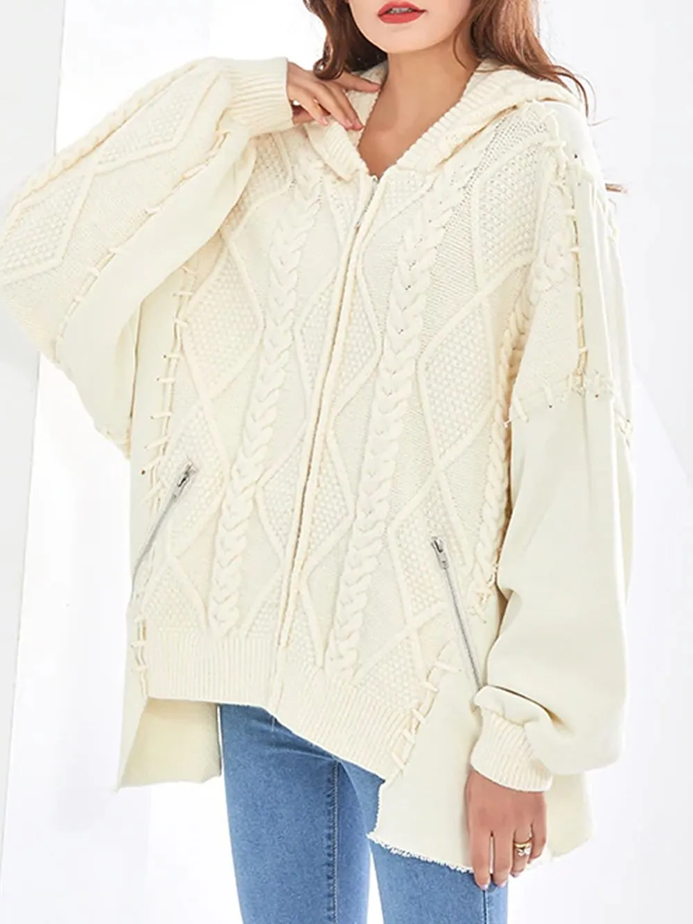 Oversized Cable Knitted Cardigan