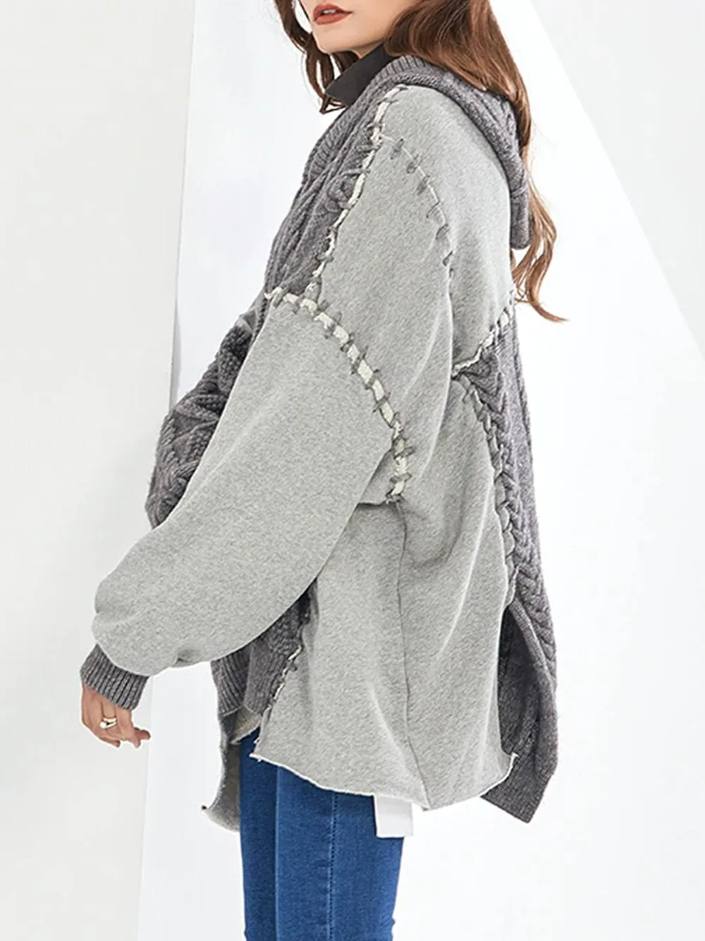 Oversized Cable Knitted Cardigan