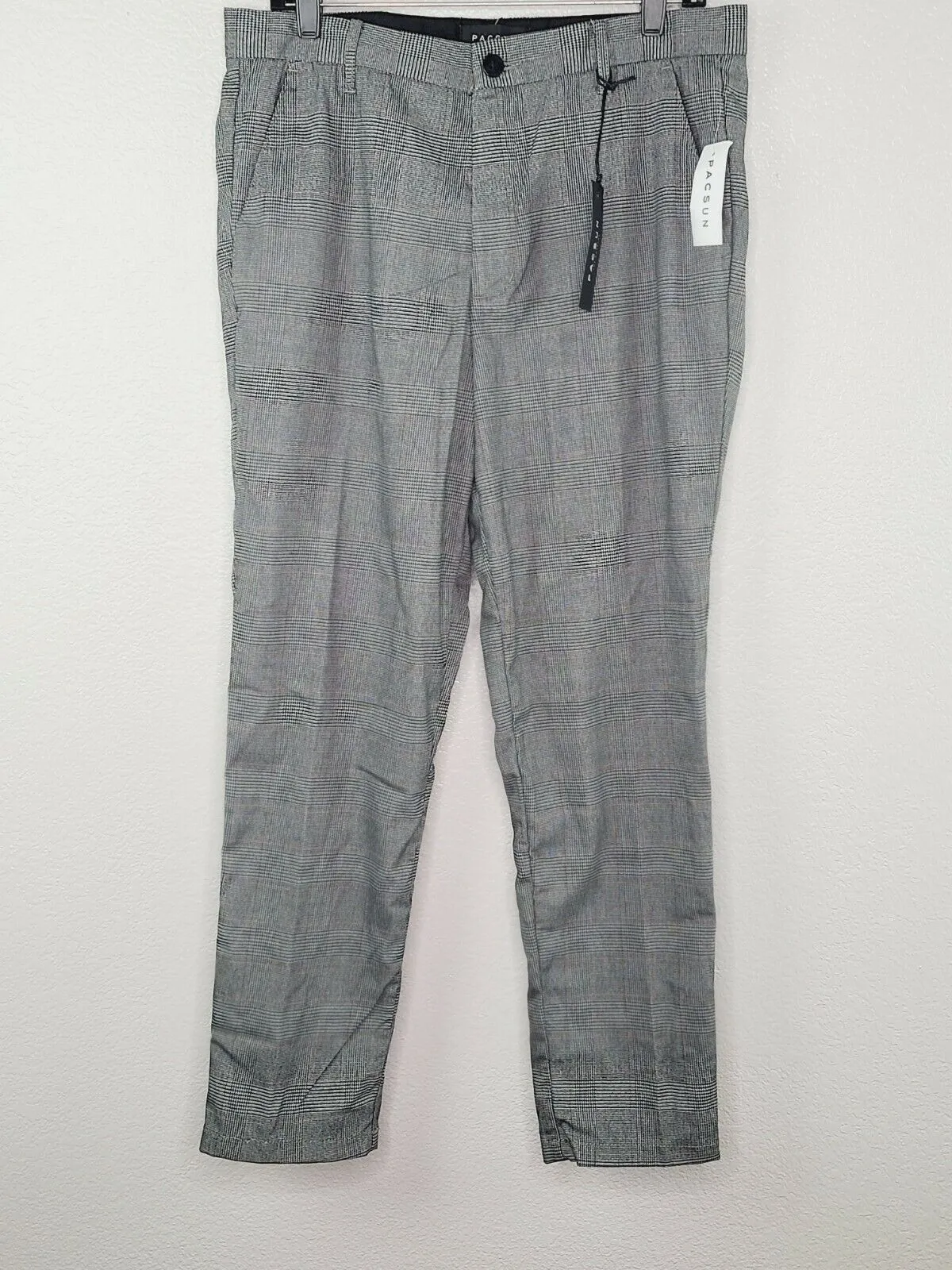 PacSun L.A. Women's Gray and Black Plaid Casual Dress Pants Size 32