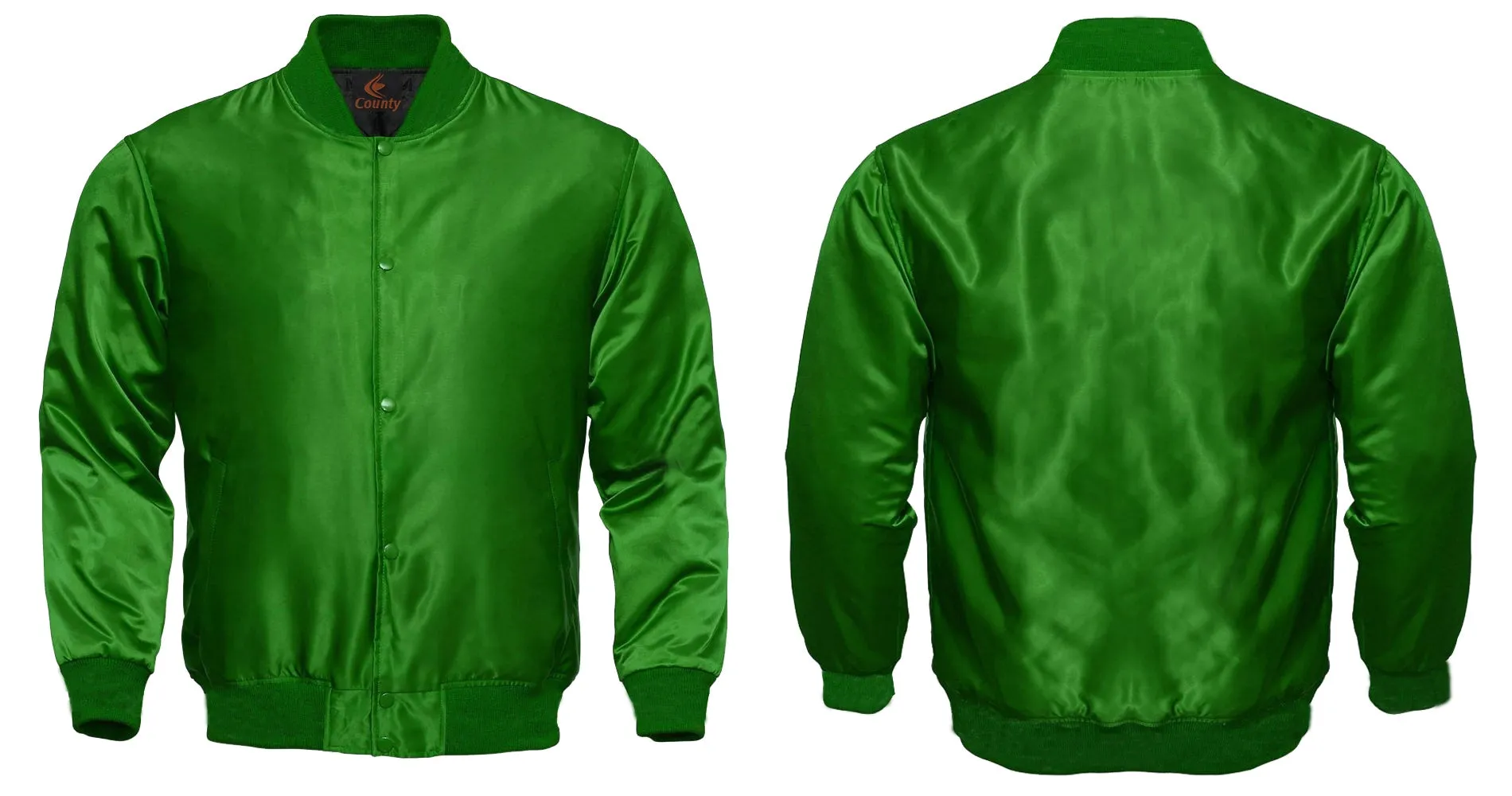 Personalized Varsity Jacket Green Satin Jacket Mens Letterman Jacket