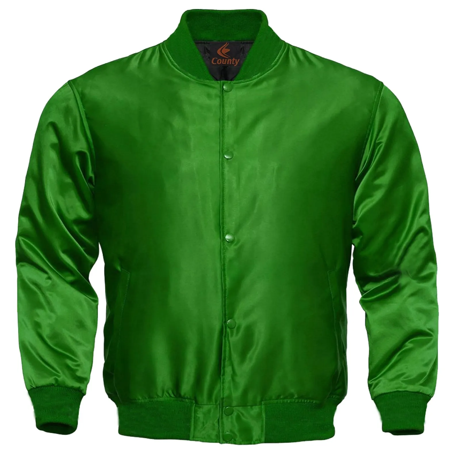 Personalized Varsity Jacket Green Satin Jacket Mens Letterman Jacket