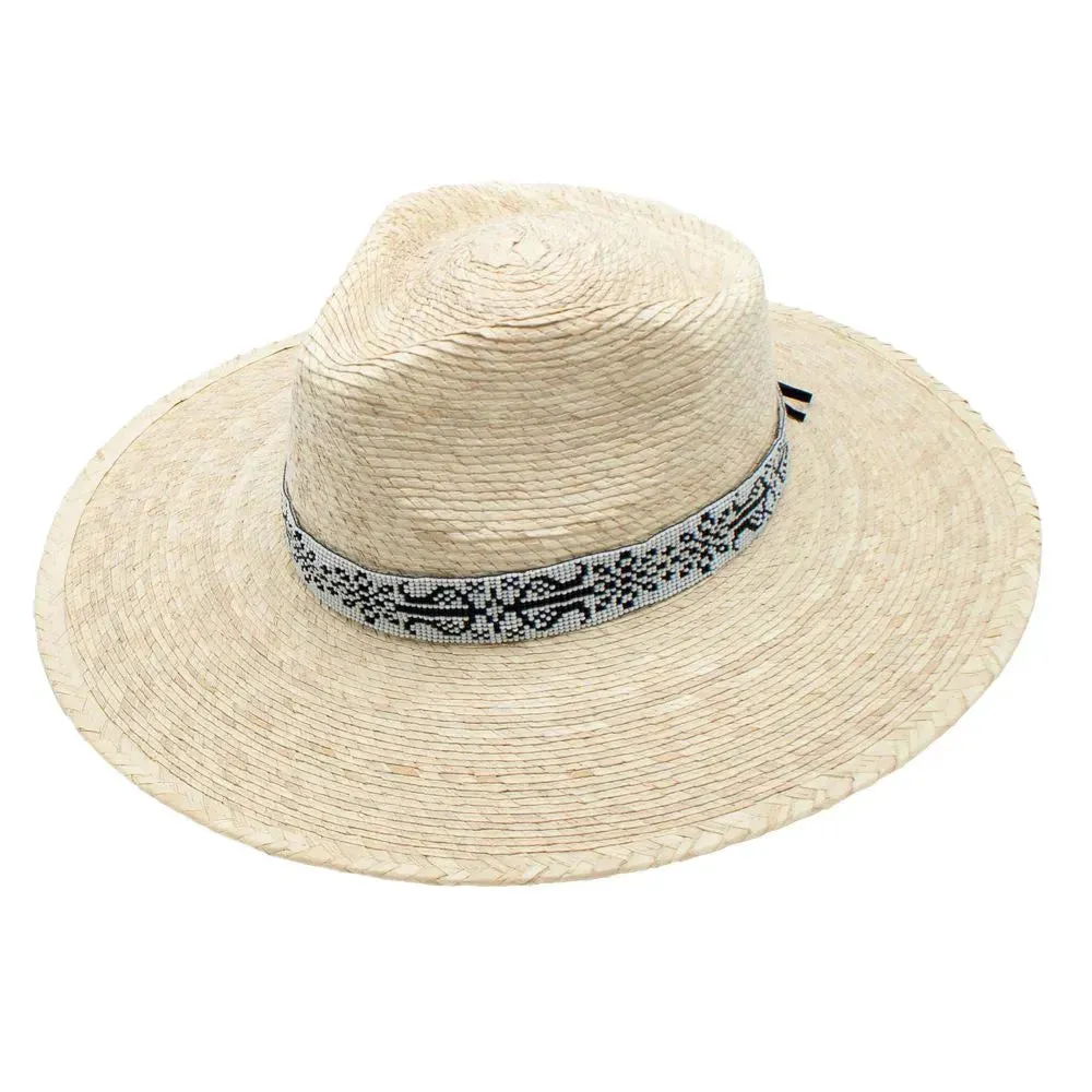 Peter Grimm Rida - Wide Brim Mexican Palm Straw Fedora Hat