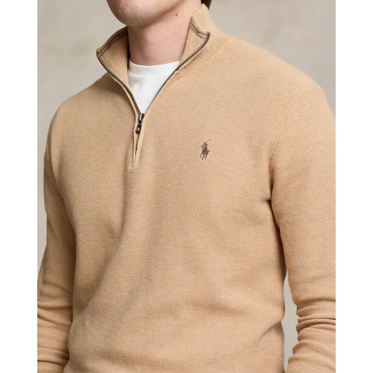 Polo Ralph Lauren Half Zip Pullover 500 Camel Melange