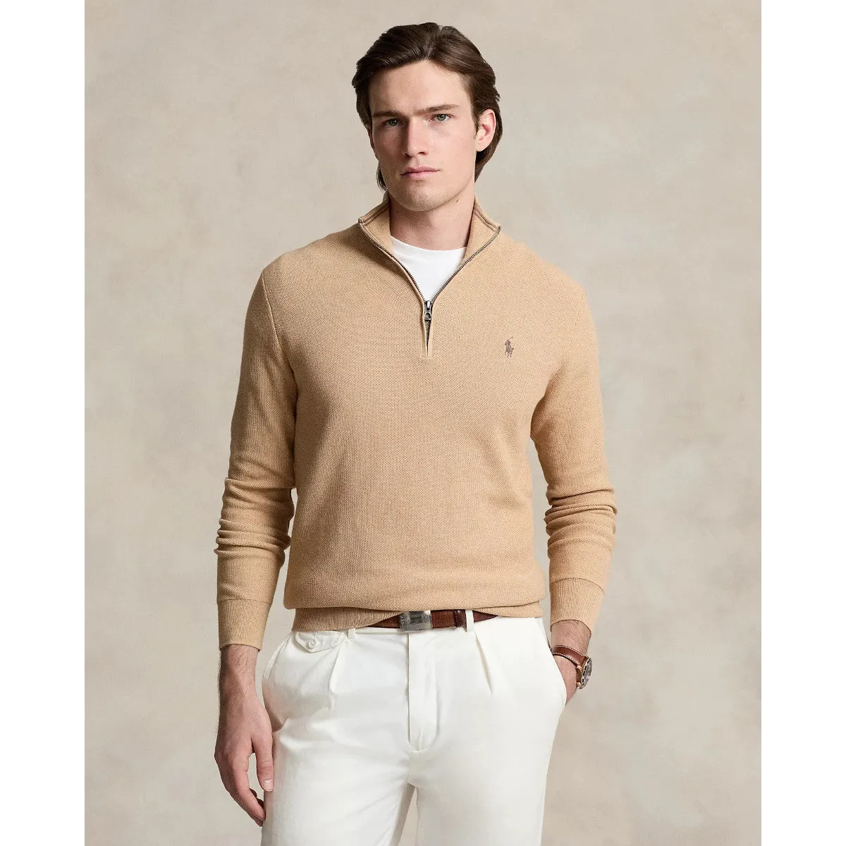 Polo Ralph Lauren Half Zip Pullover 500 Camel Melange