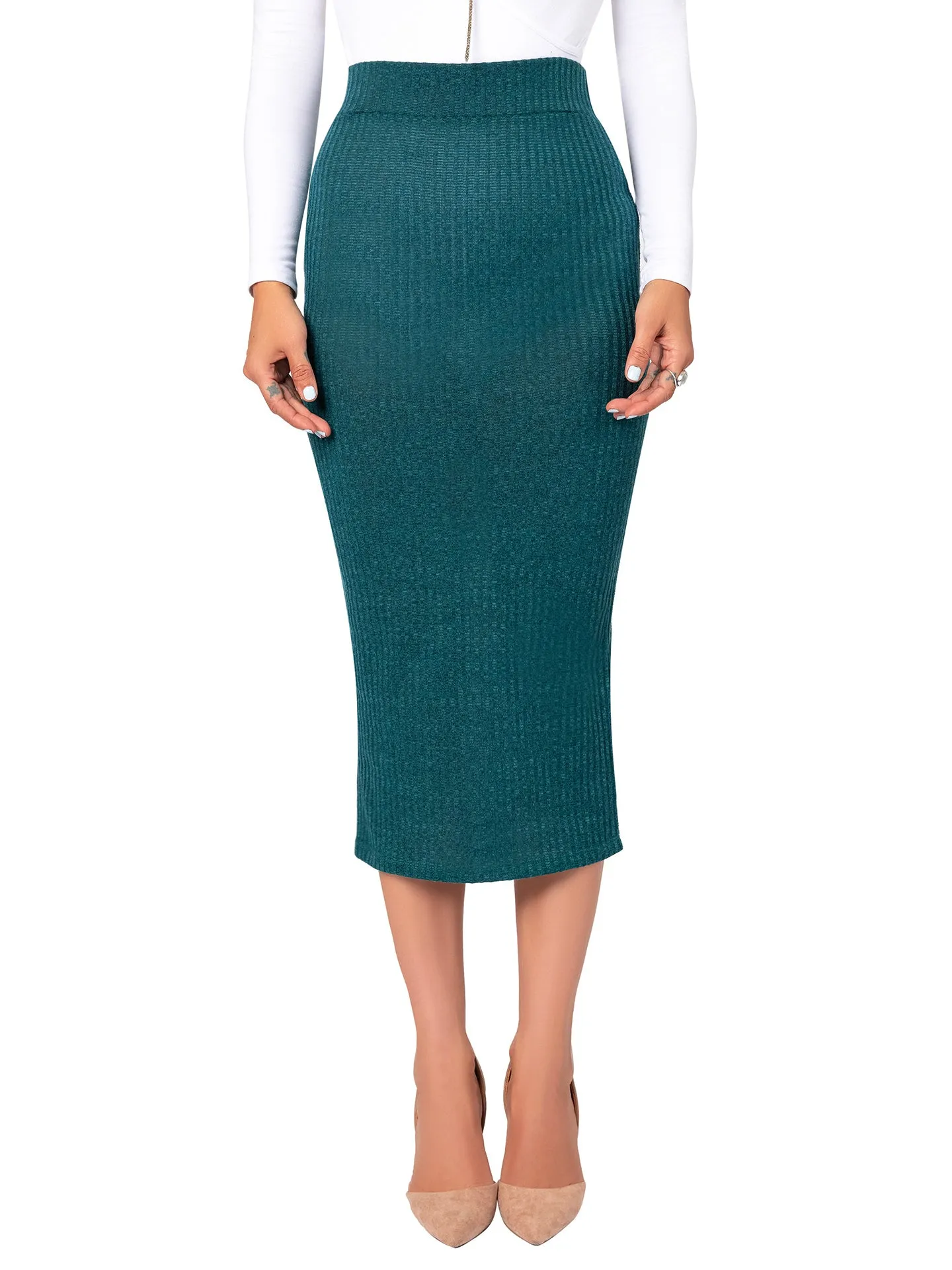 "Pauli" Hunter Green Pencil Skirt