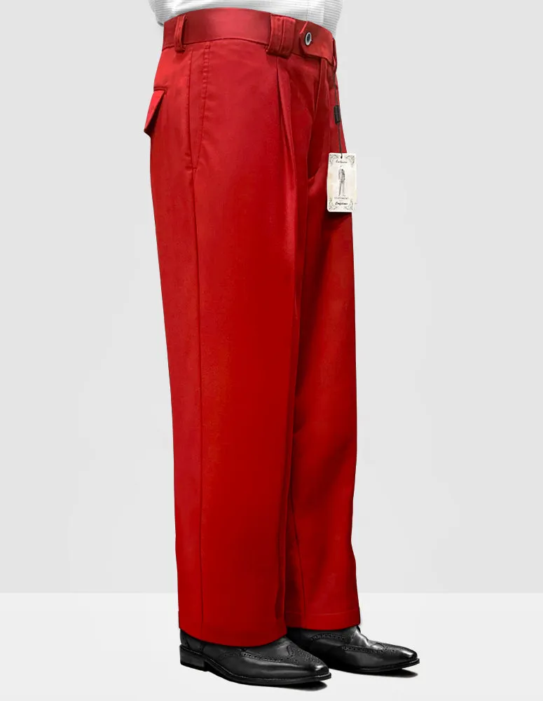 RED WIDE LEG DRESS PANTS